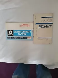 1985 Plymouth Reliant Owners Manual - Picture 1 of 5