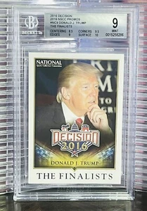 Donald Trump 2016 Leaf Decision National Promo Card RC BGS 9 MINT POP 1 10 Sub - Picture 1 of 2