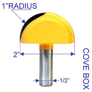 1pc 1/2" SH 1" Rad, 1-1/8" Blade Cove Box Core Box Router Bit  sct-888 - Picture 1 of 12