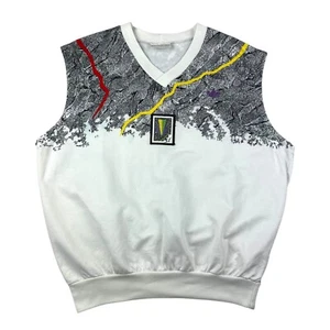 Vintage 80s Adidas Tennis Vest Mens XL S.E. White Retro Made in Yugoslavia - Picture 1 of 14