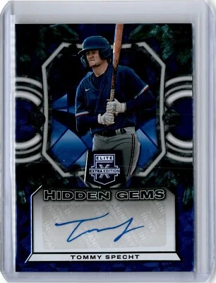 2023 Elite Extra Edition Hidden Gems Tommy Specht Auto (B34) A1 Rangers - Image 1 of 2