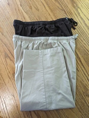 Lote de 2 empujadores de pedal de algodón pequeños Karen Scott Pet Lt marrón y tostado cintura elástica Foto 1 de 4