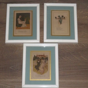 ANTIQUE KATE GREENAWAY ENGRAVINGS & LITHOGRAPH (3) FRAMED Late 1800's - Picture 1 of 6