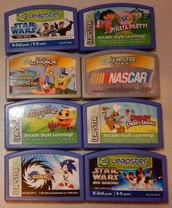 8 Leapster & L-Max Games Sonic Nascar Scooby Doo Star Wars Spongebob - Picture 1 of 2