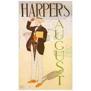 Harper’s August 1893 Magazin Cover Kunst Kühlschrankmagnet, Edward Penfield - Bild 1 von 7