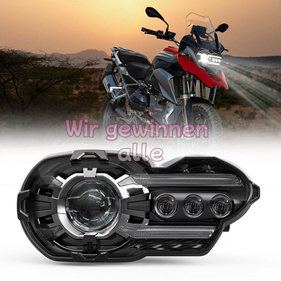 For BMW K1200R 2005-2009 K1300R 2010-2013 LED Headlight DRL w/ Hi/Lo Beam - Image 1 of 4