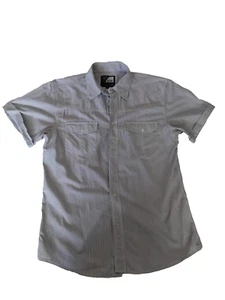 55 UOYAGER men shirt short sleeve gray stripes large size - Picture 1 of 4