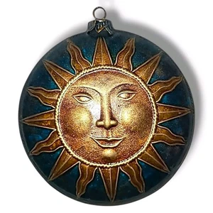 Adorno de metal cara de sol vintage 4" - Imagen 1 de 7