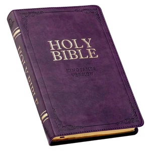 KJV Holy Bible with Thumb Index, Ribbon Marker, Faux Leather, Purple Edition - Imagen 1 de 12