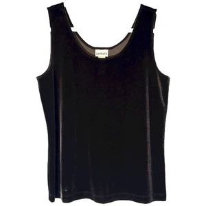 Chico's Women's Chocolate Brown Velvet Tank Top Sz 2(L) - Picture 1 of 5