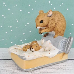 Vintage Lefton Barnyard Friends 1984 "Comfy-Cozy" Figur Maus Mäuse Familie - Bild 1 von 10