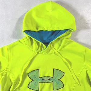 Felpa con cappuccio Under Armour ColdGear uomo media STORM UA semi aderente atletica neon - Foto 1 di 8