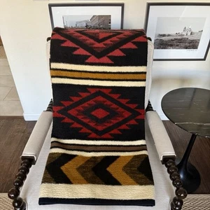 Vintage Biederlack Southwestern Aztec Tribal Blanket 58x77 Made In USA Washable - Picture 1 of 9