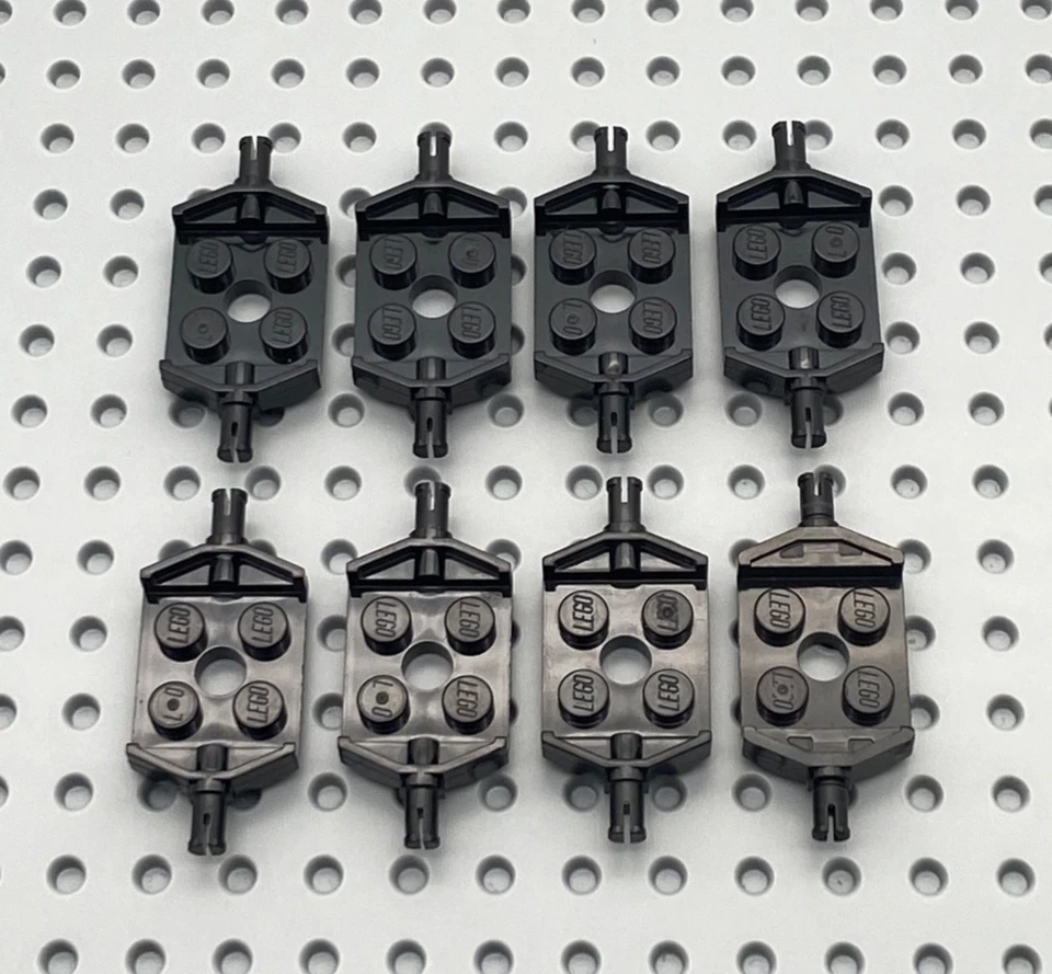 LEGO® 8x Platte Achse 2x2 mit seitl. Pins Felge 6157 schwarz - Bild 1 von 1