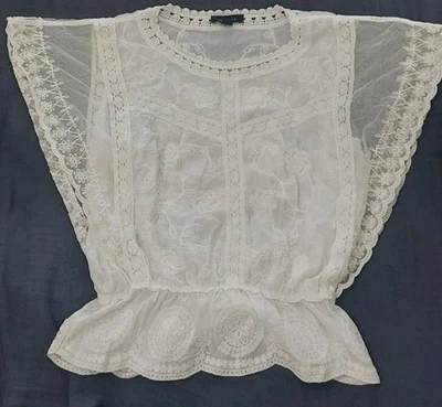 New Look Pretty Embroidered Lace Blouse Women's UK Small Sold Out Online. - Image 1 of 4