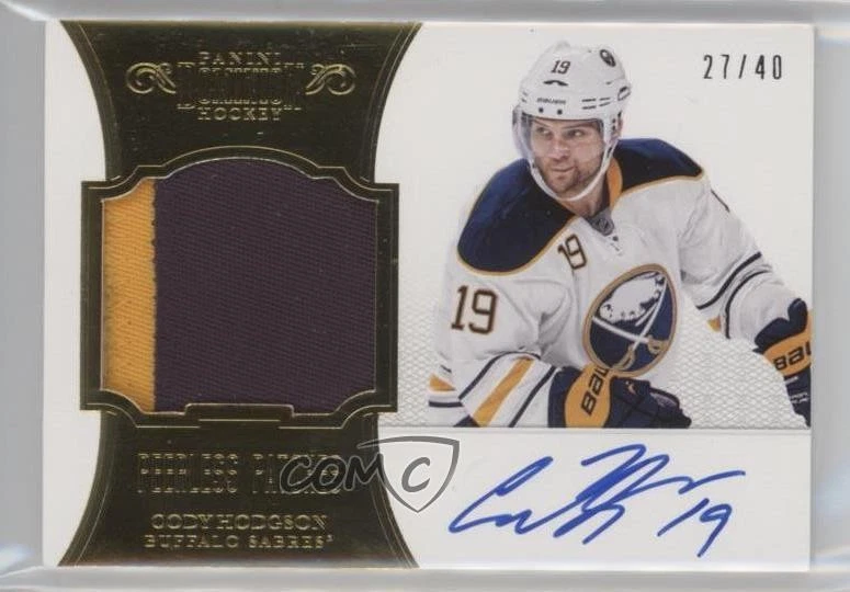 2012-13 Panini Dominion Peerless /40 Cody Hodgson #56 Patch Auto - Image 1 of 2