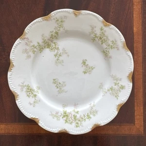 HAVILAND LIMOGES Schleiger 67 Pink + Green Floral Salad Plate 7 1/2” - Picture 1 of 6