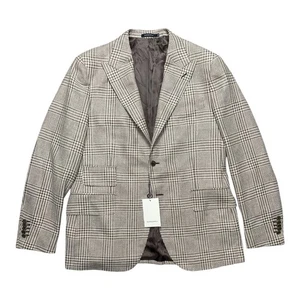 NWT Suitsupply Furla Wool Alpaca Silk Glen Check Custom Single Breasted Men’s 56 - Picture 1 of 11