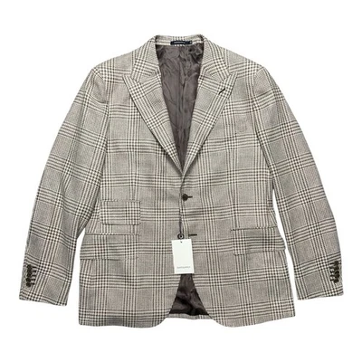 NWT Suitsupply Furla Wool Alpaca Silk Glen Check Custom Single Breasted Mens 46R - Image 1 of 4