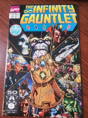Infinity Gauntlet #1 • Firmado por George Pérez con certificado de autenticidad • Marvel Comics 1991 Foto 1 de 4