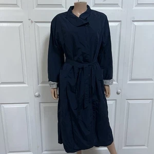 Skyr Nave Blue Trench Coat Women’s Size Large - Picture 1 of 11
