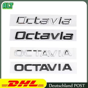 Kofferraum Heckklappe Emblem Schwarz Silber Schriftzug für SKODAs OCTAVIA - Bild 1 von 5