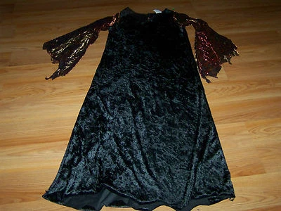 Size Medium 8 Spider Witch Black Velour Halloween Costume Dress Disguise EUC - Image 1 of 4