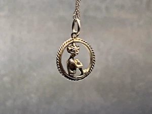 Vintage Sterling Silver Pendant Necklace 925 Jewellery Pixie Design 3.37g - Picture 1 of 6