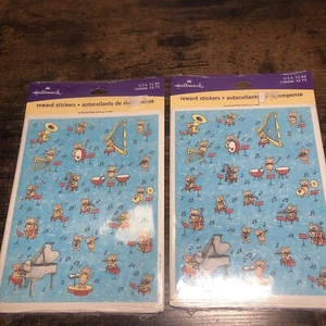 Vintage Hallmark Stickers Teddy Bear Orchestra Musical Instruments( 2packs) - Picture 1 of 5