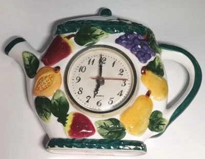 Clock 97 A.C.K TRADING LOS ANGELES KITCHEN CLOCK TEAPOT CERAMIC TEA POT  - Image 1 of 4
