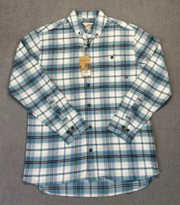 Duck Camp Shirt Mens Medium Blue Plaid Flannel Long Sleeve Hunter New - Picture 1 of 16