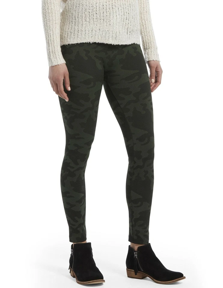 HUE Women's Cozy Brushed Lined Seamless Leggings Olive Camo Small Medium
