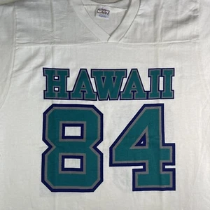 Vintage 80s Hawaii BIG PRINT JERSEY CRAZY SHIRT 1984 Size Medium - Picture 1 of 4