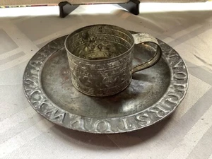 Child’s Tin Alphabet Set - Plate & Cup - Picture 1 of 11