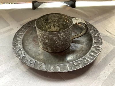 Child’s Tin Alphabet Set - Plate & Cup - Image 1 of 4