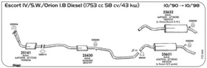 TUBO AL COLLETTORE MARMITTA PER FORD Escort IV 1,8 Diesel/S.W. 1753 cc 58 cv/43K - Imagen 1 de 1