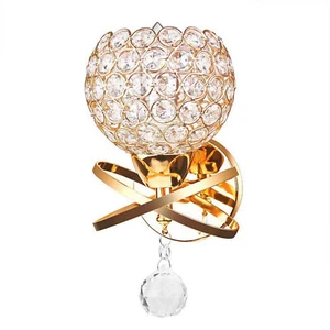 Crystal Wall Sconces Bedroom Wall Round Modern Bedside Wall H5Z9 - Picture 1 of 9