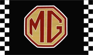 MG Rojo A Cuadros Carreras 3x5 Pies Bandera Coche Carreras Show Garaje Taller - Imagen 1 de 2
