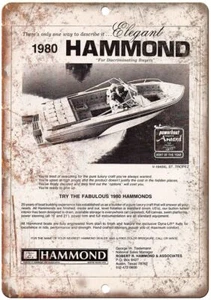 1980 Hammond Boat Vintage Riproduzione Pubblicità Insegna Metallo L78 - Foto 1 di 2