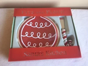 New In Package Fitz And Floyd Santa's Kitchen Snack Plate Spreader Serving Set - Bild 1 von 6