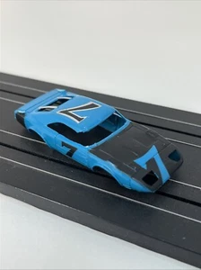 AFX Dodge Daytona Charger Blue, No. 7 Slot Car Body 1/64 DAMAGED - Picture 1 of 5