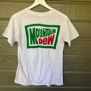 Vintage Mountain Dew T-Shirt Rip'Em Large Made in USA Tee Shirts White - Picture 1 of 12