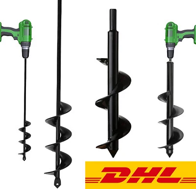 Erdlochbohrer 300mm Bohrmaschine Handbohrer Erdbohrer Pflanzbohrer Pfahlbohrer - Bild 1 von 4