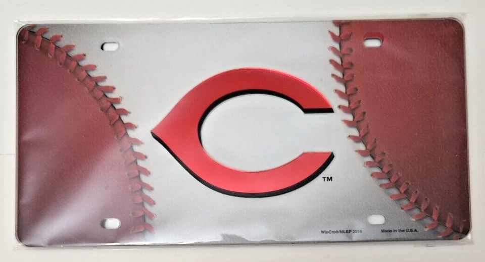 Cincinnati Reds MLB Baseball Design Laser Tag License Plate - Image 1 of 1