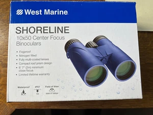 WEST MARINE Shoreline 10 x 50 Waterproof center focus  Binoculars new - Picture 1 of 3
