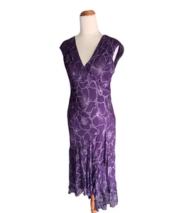 Laura K Women's Dress Size 10 Purple Floral Print Very Good Condition - Bild 1 von 13