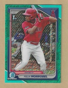 2024 1st Bowman Chrome FELIX MORROBEL Aqua Shimmer Refractor #BCP-121 003/125 RC - Picture 1 of 2