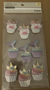 Recollections Unicorn, Mermaid CUPCAKES 🧁 Scrapbooking Stickers - Picture 1 of 1