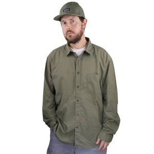 Vintage Patagonia Button Down Work Shirt Mens XL Alpha Green Long Sleeve Hiking - Picture 1 of 9