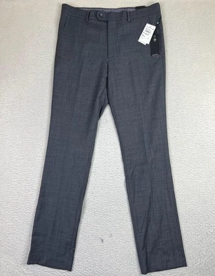 Original Penguin Pants Mens 34x34 Gray Slim Fit Wool Blend Dress Suit Stretch - Image 1 of 4